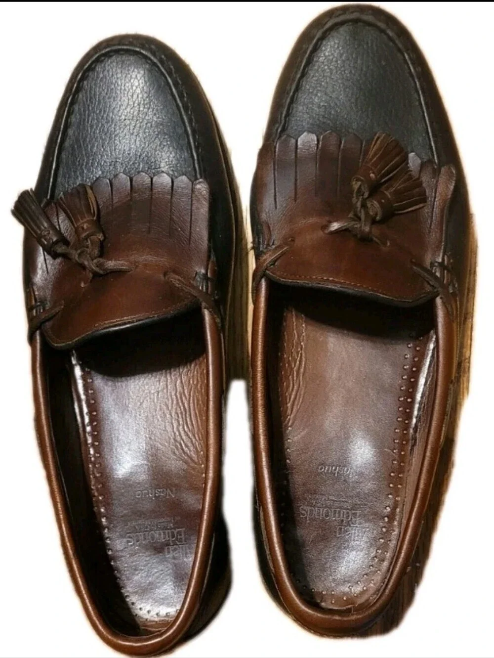 Allen Edmonds Nashua Two-Tone Leather Tassel Loafer 11.5D Old Money Quiet Luxury